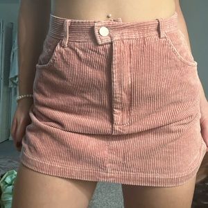 Kendall and Kylie Pink Corduroy Mini Skirt